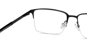 Black Rectangle Half Rim Unisex Eyeglasses by Vincent Chase-150986