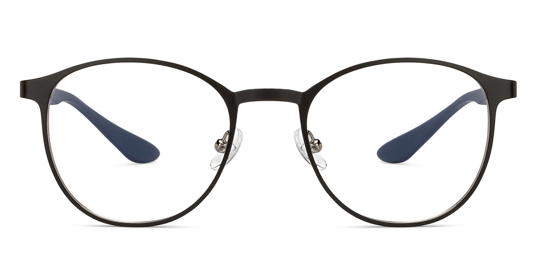 Black Round Full Rim Unisex Eyeglasses by John Jacobs-206788