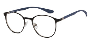 Black Round Full Rim Unisex Eyeglasses by John Jacobs-206788