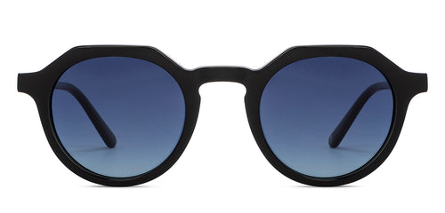 Black Round Full Rim Unisex Sunglasses by John Jacobs-152263
