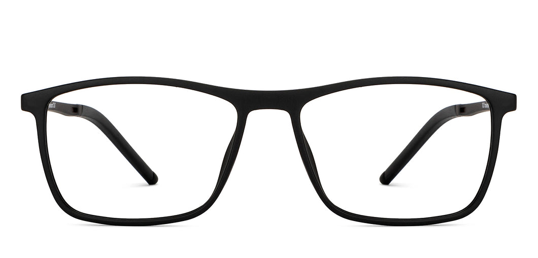 Black Rectangle Full Rim Unisex Eyeglasses by Lenskart Air-152986
