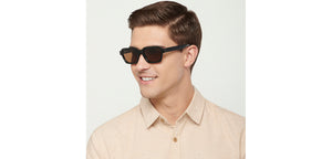 Black Rectangle Full Rim Unisex Sunglasses by Vincent Chase Polarized-151872