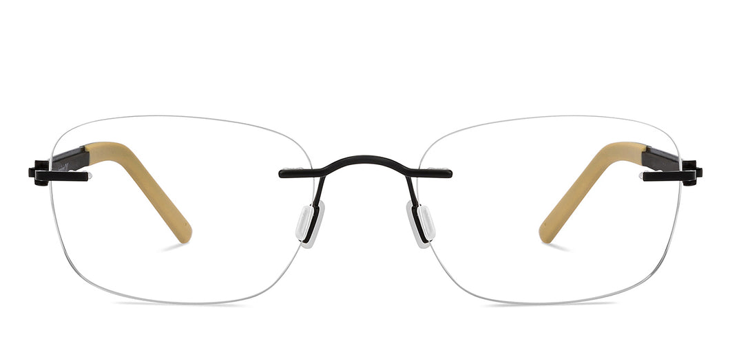 Black Rectangle Rimless Unisex Eyeglasses by Lenskart Air-200733