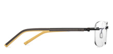 Load image into Gallery viewer, Black Rectangle Rimless Unisex Eyeglasses by Lenskart Air-200733