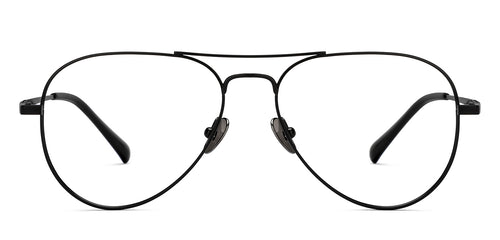Black Aviator Full Rim Unisex Eyeglasses by John Jacobs-209669