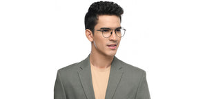 Black Aviator Full Rim Unisex Eyeglasses by John Jacobs-209673