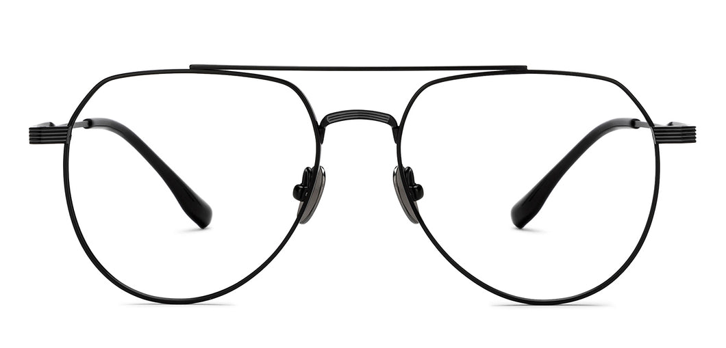 Black Aviator Full Rim Unisex Eyeglasses by John Jacobs-209673