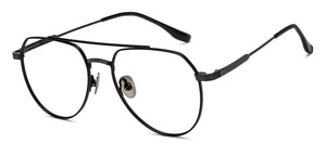 Black Aviator Full Rim Unisex Eyeglasses by John Jacobs-209673