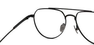 Black Aviator Full Rim Unisex Eyeglasses by John Jacobs-209673