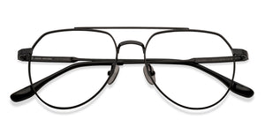 Black Aviator Full Rim Unisex Eyeglasses by John Jacobs-209673