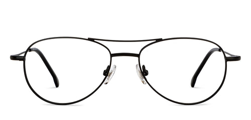 Black Aviator Full Rim Unisex Eyeglasses by John Jacobs-201396