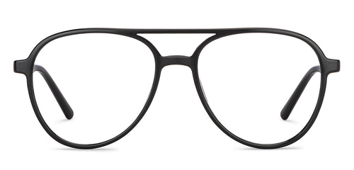 Black Aviator Full Rim Unisex Eyeglasses by John Jacobs-150882