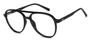 Black Aviator Full Rim Unisex Eyeglasses by John Jacobs-150882