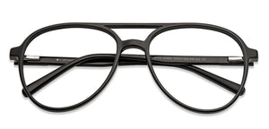 Black Aviator Full Rim Unisex Eyeglasses by John Jacobs-150882