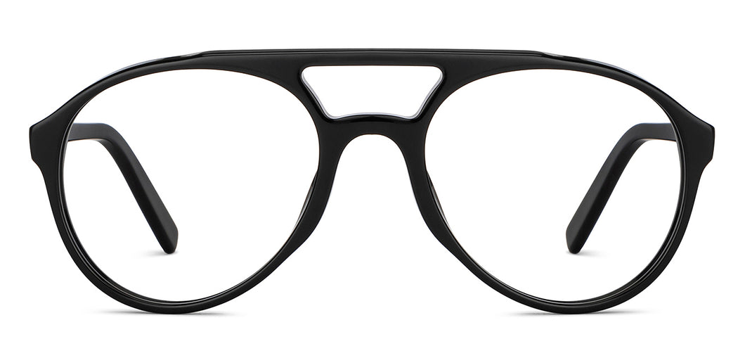 Black Aviator Full Rim Unisex Eyeglasses by Vincent Chase Computer Glasses-204977