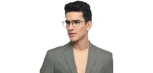 Black Aviator Full Rim Unisex Eyeglasses by John Jacobs-209676