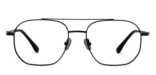 Black Aviator Full Rim Unisex Eyeglasses by John Jacobs-209676
