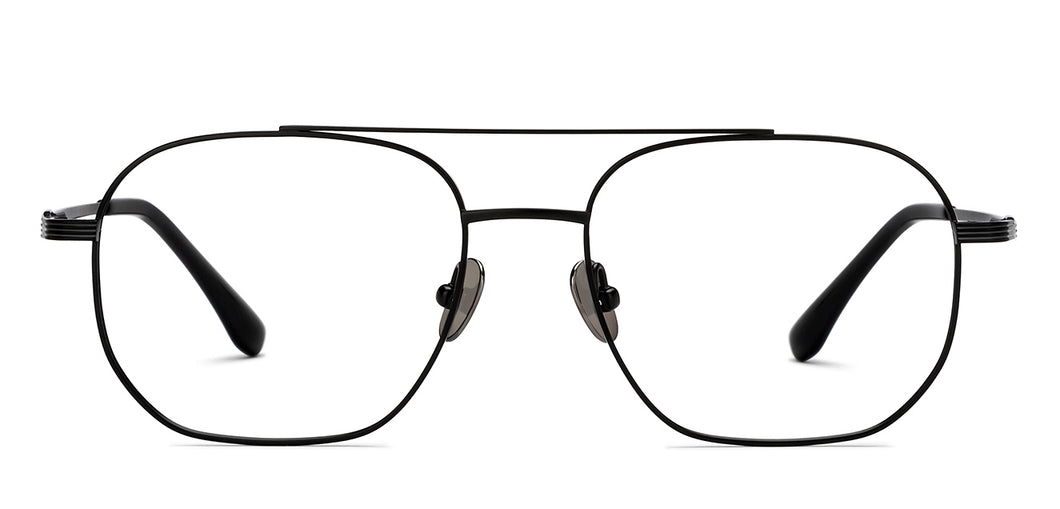Black Aviator Full Rim Unisex Eyeglasses by John Jacobs-209676