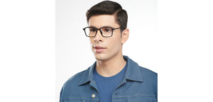 Black Rectangle Full Rim Unisex Eyeglasses by Lenskart Air-152988