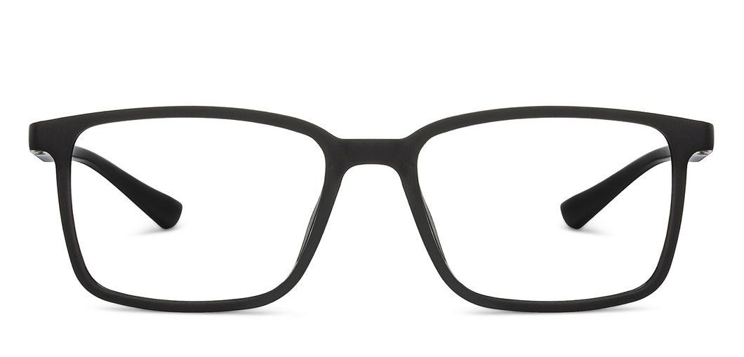 Black Rectangle Full Rim Unisex Eyeglasses by Lenskart Air-206013