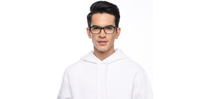 Black Rectangle Full Rim Unisex Eyeglasses by Lenskart Air-210153