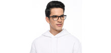 Load image into Gallery viewer, Black Rectangle Full Rim Unisex Eyeglasses by Lenskart Air-210153