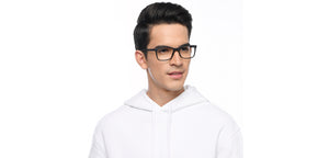 Black Rectangle Full Rim Unisex Eyeglasses by Lenskart Air-210153