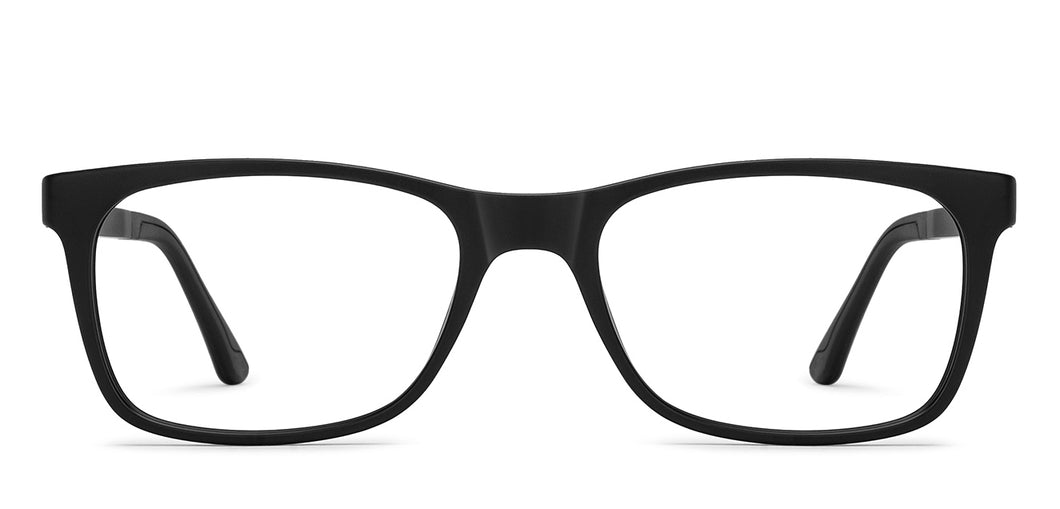 Black Rectangle Full Rim Unisex Eyeglasses by Lenskart Air-210153