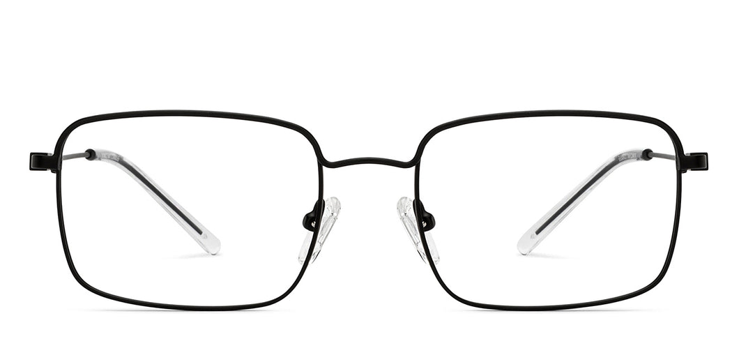 Black Rectangle Full Rim Unisex Eyeglasses by Vincent Chase-208197