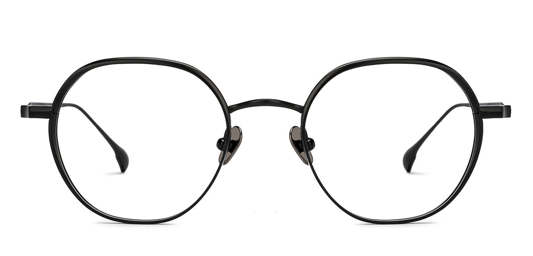 Black Hexagonal Full Rim Unisex Eyeglasses by John Jacobs-207213
