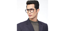 Load image into Gallery viewer, Black Aviator Full Rim Unisex Eyeglasses by John Jacobs-205975