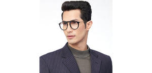 Black Aviator Full Rim Unisex Eyeglasses by John Jacobs-205975