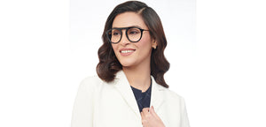 Black Aviator Full Rim Unisex Eyeglasses by John Jacobs-205975