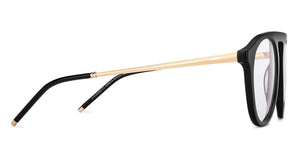 Black Aviator Full Rim Unisex Eyeglasses by John Jacobs-205975