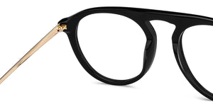 Black Aviator Full Rim Unisex Eyeglasses by John Jacobs-205975