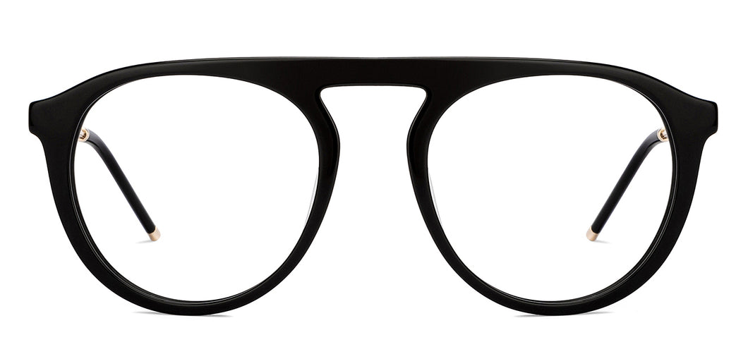 Black Aviator Full Rim Unisex Eyeglasses by John Jacobs-205975