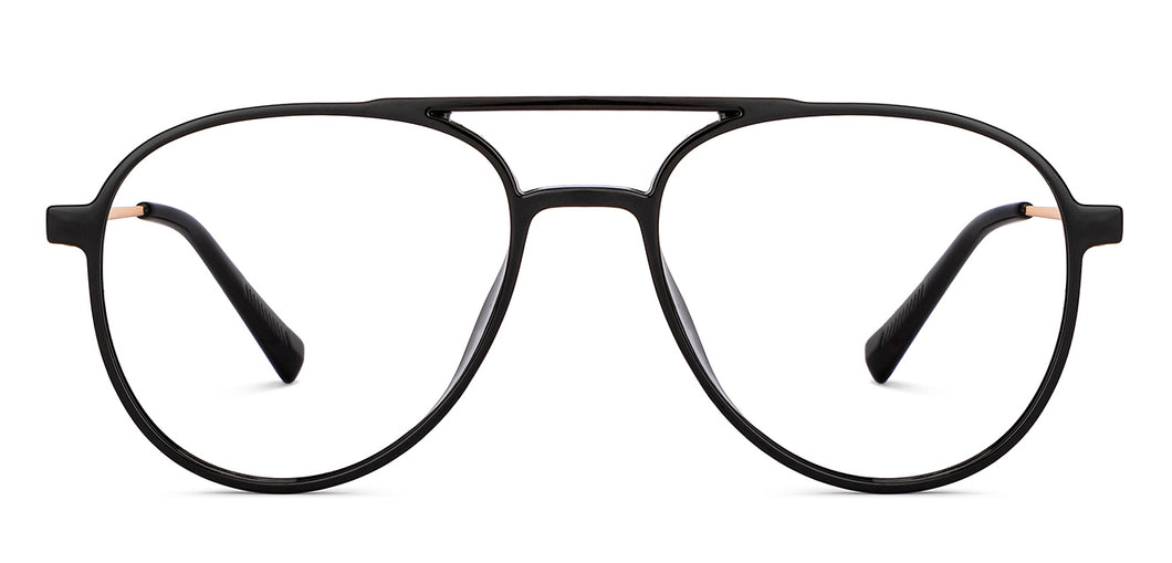 Black Aviator Full Rim Unisex Eyeglasses by Lenskart Air-151675