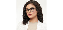 Load image into Gallery viewer, Black Rectangle Full Rim Unisex Eyeglasses by John Jacobs-206363