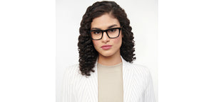 Black Rectangle Full Rim Unisex Eyeglasses by John Jacobs-206363
