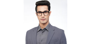 Black Rectangle Full Rim Unisex Eyeglasses by John Jacobs-206363