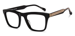 Black Rectangle Full Rim Unisex Eyeglasses by John Jacobs-206363