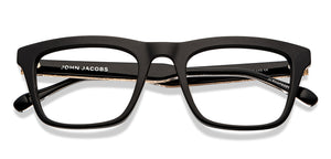 Black Rectangle Full Rim Unisex Eyeglasses by John Jacobs-206363