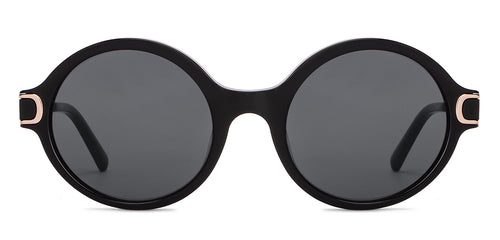 Black Round Full Rim Unisex Sunglasses by John Jacobs-152719