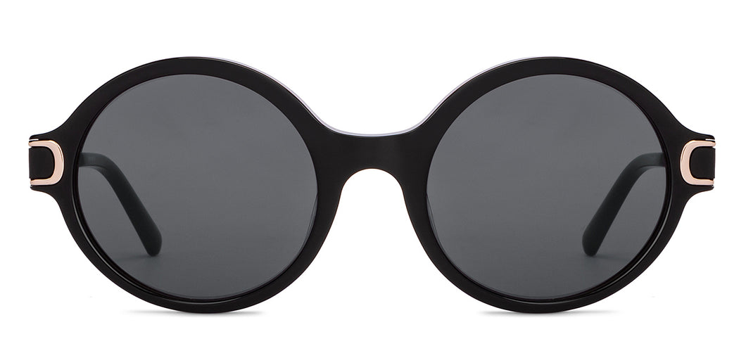 Black Round Full Rim Unisex Sunglasses by John Jacobs-152719