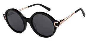 Black Round Full Rim Unisex Sunglasses by John Jacobs-152719