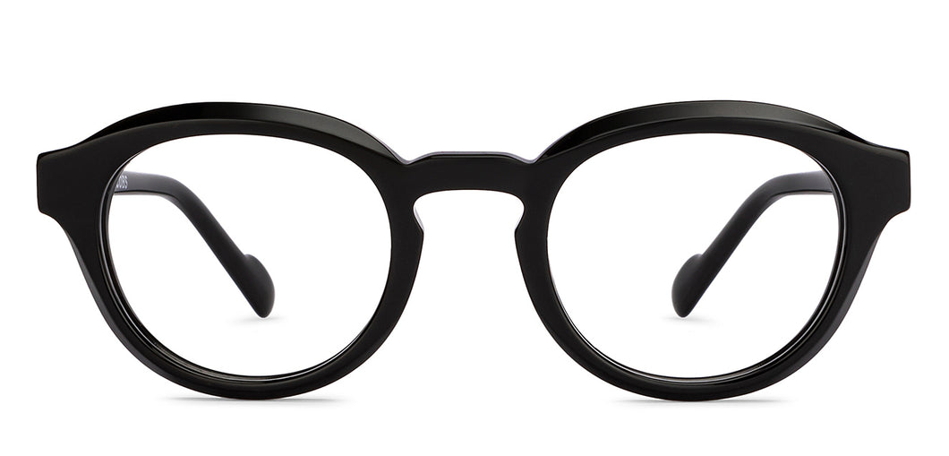 Black Round Full Rim Unisex Eyeglasses by John Jacobs-208122