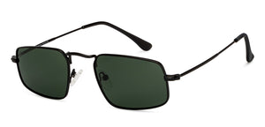 Black Rectangle Full Rim Unisex Sunglasses by Vincent Chase Polarized-204207
