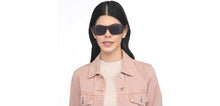 Load image into Gallery viewer, Black Square Rimless Unisex Sunglasses by John Jacobs-207025
