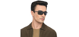 Black Square Rimless Unisex Sunglasses by John Jacobs-207025