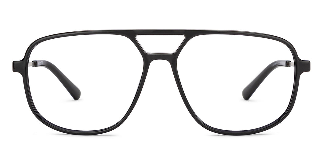 Black Aviator Full Rim Unisex Eyeglasses by Lenskart Air-201285